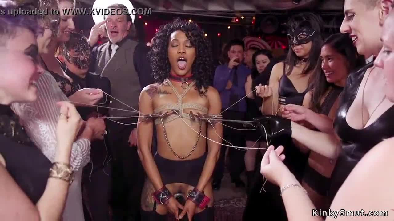 Ebony teats tormented at bdsm club porno - kinky4ever